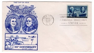 #947 U.S. Postage Stamp Centenary 1947 FDC - Czubay Flat Blue - Picture 1 of 2