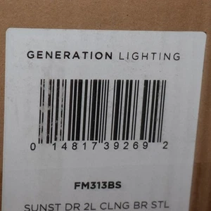 Generation Lighting Sunset Drive Two Light Flush Mount Brushed Steel FM313BS - Picture 1 of 4