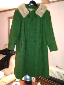True Vintage 60s Wool Fur Coat Retro Glenbrooke - Picture 1 of 4