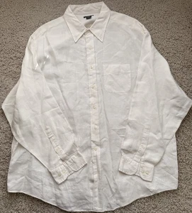 Men’s Brooks Brothers Cream 100% Linen Button Down Shirt Size XXL - Picture 1 of 5