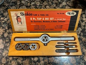 Juego de grifo y troqueles de sierra Skokie Illinois No. Juego de 8 piezas TD-110 hecho en EE. UU. - Imagen 1 de 8