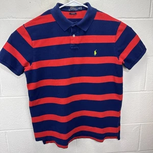 Ralph Lauren Polo Rugby Camisa Para Hombre XL Rojo Azul Rayas Verde Poni Ajuste Personalizado - Imagen 1 de 15