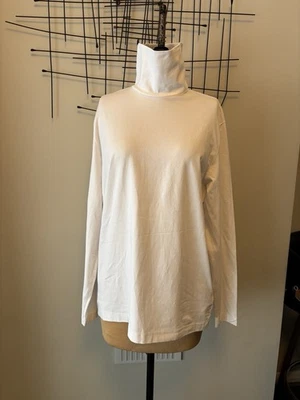 H&M High Turtle Roll Neck Top White XL Long Sleeves Jumper Cotton Keep Warm - Image 1 of 4