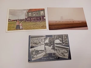 Holland Vintage Postkarte + 2 Fotos Windmühle Kühe Bauernhof - Bild 1 von 3