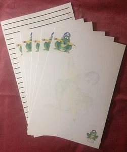 Cute Pencil Fun Frog writing paper stationery set with matching envelopes 8+4 - Picture 1 of 4