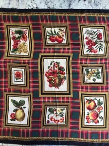 Talbots Botanical (Früchte in Rahmen) Seidentuch Herbstfarben 35 x 34" EUC - Bild 1 von 6