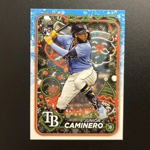 2024 Topps Holiday #H25 Junior Caminero Tampa Bay Rays RC Rookie Baseballkarte - Bild 1 von 2