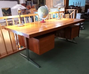 Schreibtisch Tempelmann 70er Jahre Design Chrom Stahl - Bild 1 von 4
