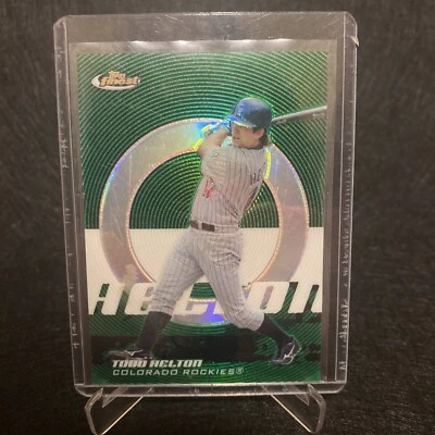 2005 Topps Finest 137 Todd Helton Green Refractor #33/199 Colorado Rockies - Image 1 of 2