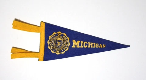 Vintage University of Michigan Mini Felt Pennant Cover