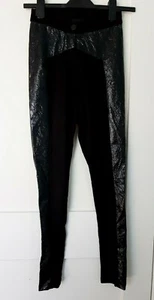 Black Slim Leggings with Wet Look Sides from Asos Petite ~ Size 4 ~ L27" ~ NEW! - Picture 1 of 4