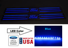 Blue LED "Ford" Oval Illuminated Door Sill Scuff Plates For 2010-2014 F-150