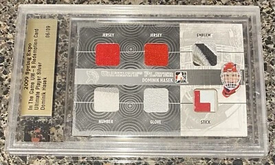 2009 Spring Expo In The Game Ultimate Silver Dominik Hasek 6/9 Mem x 6 Emblem - Image 1 of 2