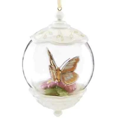 Lenox Butterfly Meadow Globe Ornament Glass 20th Anniversary 2020 Christmas NEW