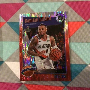 Blazers Damian Lillard Red Flash Prizm Hybrid H2 2019/20 NBA Hoops Stock Premium - Imagen 1 de 1