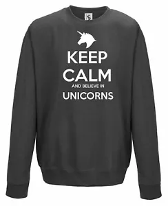 Keep calm and believe in unicorns sweater adults & kids sizes - Picture 1 of 11