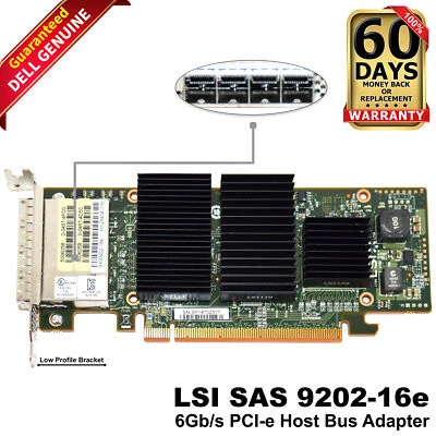 Dell LSI 9202-16E 16-Port HBA 6Gb/s PCIe 3.0 SFF-8644 SAS SATA Controller WPXP6 - Image 1 of 4