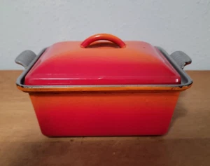 Le Creuset #20 Covered Cast Iron Casserole Vintage, Orange - Picture 1 of 8