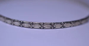 VINTAGE DANECRAFT STERLINGSILBER SCHMALER ARMREIF ARMBAND SPITZE OVALE & KUGELN - Bild 1 von 3