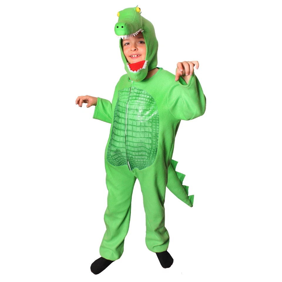 CHILD DINOSAUR CROCODILE COSTUME ANIMAL FANCY DRESS UNISEX SCHOOL BOOK WEEK - Image 1 of 4