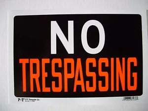 12 Pack Red & White 8x12 Inch Flexible Plastic "NO TRESPASSING" Sign's - Picture 1 of 3