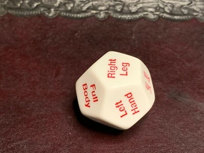 Hit Location D12 (Doze Lados) Die Dice Critical Fumble Tabletop Gaming 28MM - Imagem 1 de 4