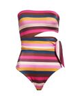 Zimmermann Ginger Scarf Tie One Piece | Multi Colour Stripe, Bandeau, Cut Out