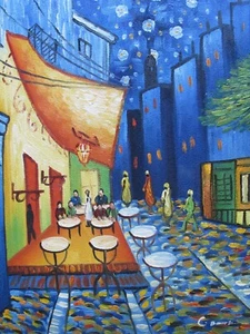 Vincent van Gogh Cafe Terrace at Night large oil painting canvas reproduction - Picture 1 of 1