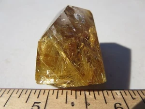 652 POLIERTER GOLDENER RUTILQUARZ.  HÜBSCHER, EX GESCHLOSSENER OLD TIME ROCK SHOP - Bild 1 von 5
