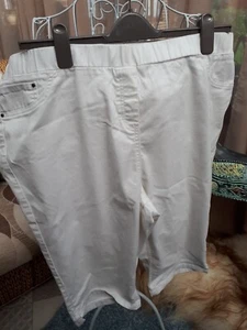 Ladies cropped Jeggings by George, plus size 24, L15, white cotton, stretch, 37 - Picture 1 of 3