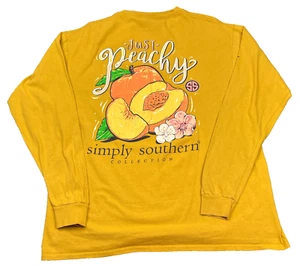 Camiseta Simply Southern Collection Just Peachy para mujer camiseta grande manga larga - Imagen 1 de 10