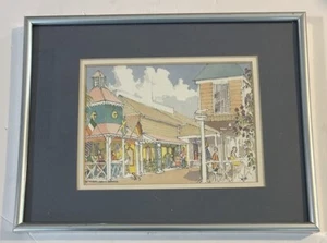 David Hamilton Jones Matted Frame Watercolor Print Port Lucaya Freeport BAHAMAS - Picture 1 of 5