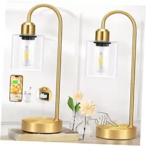 Industrial Gold Table Lamps Set - 3 Way Dimmable Touch Desk Lamps Set A-Clear - Picture 1 of 7