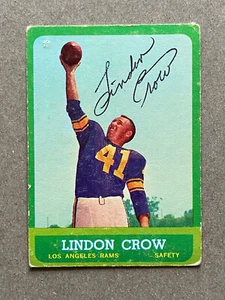 LINDON CROW 1963 Topps Football Card AUTOGRAPHED #45 Signed NFL LA Rams USC - Bild 1 von 2