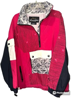 Vintage Snuggler Ski Jacket Womens 12 Red Full Zip Hood Snow Coat 80/90s - Image 1 of 4