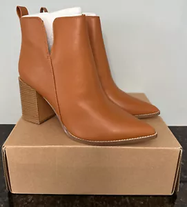 Juliet Holy Women's V Cut Ankle Boots Pointed Toe Stacked Chunky Heel Side - Picture 1 of 6