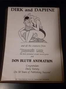 Dragon's Lair Dirk And Daphne Rare Original Promo Poster Ad Framed! - Picture 1 of 1