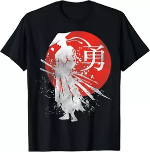 Japanese Samurai Warrior Retro Japan Calligraphy for Courage T-Shirt - Picture 1 of 2