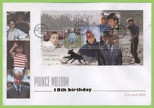 Br. Virgin Islands 2000 18th Birthday of Prince William M/S First Day Cover - Picture 1 of 1