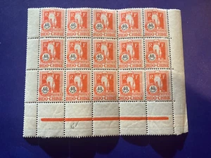 Indo China Stamp Postage Due - Elephant 1922 OG-NH Block of 15 - Picture 1 of 2
