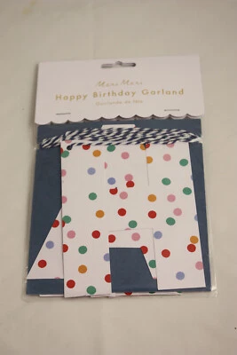 Meri Meri ~ 'HAPPY BIRTHDAY'~ paper garland BNWT  spotted pattern - Image 1 of 4