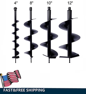 4pcs Garden Auger Drill Bit Set for Planting for 3/4" Shaft Auger 4" 8" 10" 12" - Picture 1 of 21