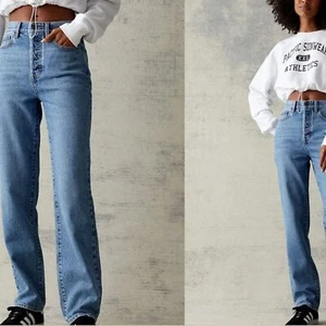 Pacsun Gr. 25 High Rise Straight hellblau Button Fly Jeans Gr. 25 - Bild 1 von 6