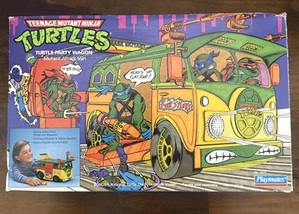 Vintage 1989 TMNT Ninja Turtle Vintage Party Wagon Toy Van NUR LEERKARTON - Bild 1 von 11