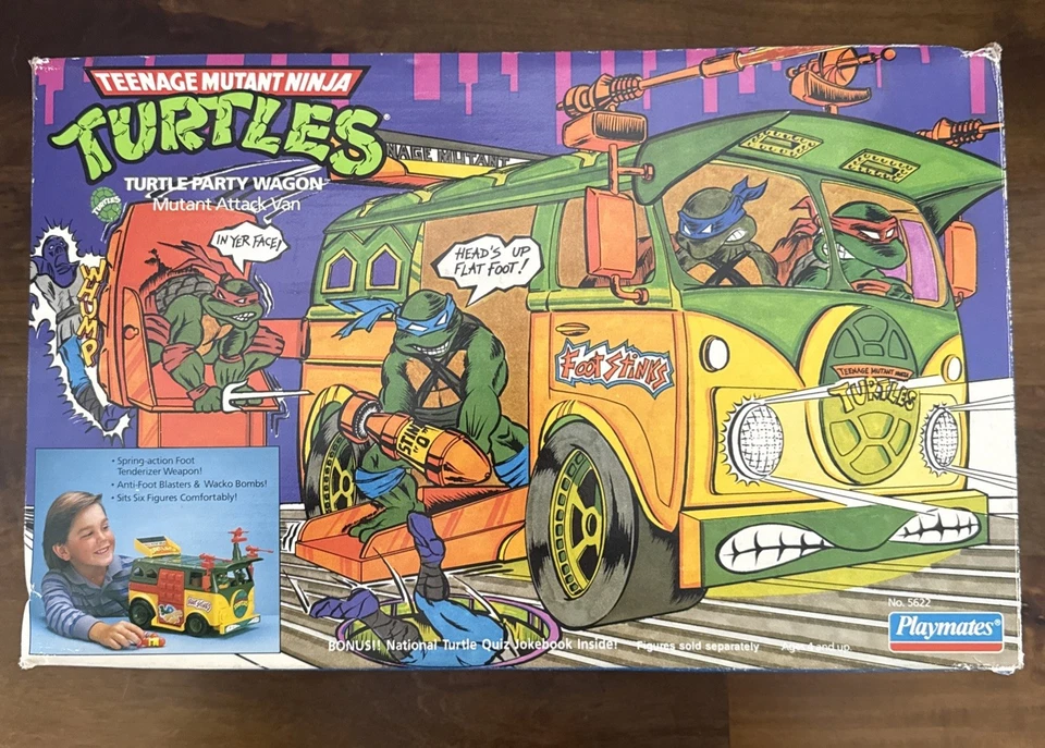Vintage 1989 TMNT Ninja Turtle Vintage Party Wagon Toy Van EMPTY BOX ONLY - Image 1 of 4