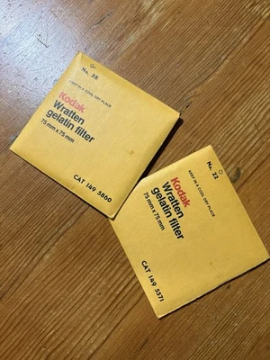Kodak Wratten Gelatin Filters No.22 + No.58 (75×75mm) – Original Packs – Clean - Image 1 of 4