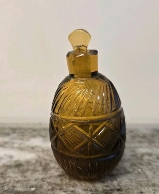 Antique Amber / Topaz Cut Glass Miniature Scent Bottle, c. 1900 - Image 1 of 4