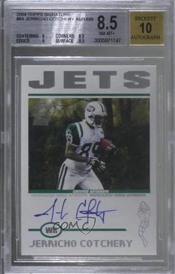 2004 Topps Signature Edition /1499 Jerricho Cotchery #84 BGS 8.5 Rookie Auto RC - Image 1 of 2