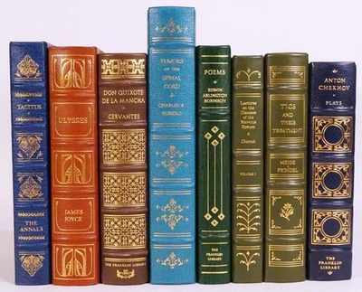 FRANKLIN LIBRARY & Classics of Neurology ALL LEATHER Book Lot of 8-DECOR-Staging - Image 1 of 4