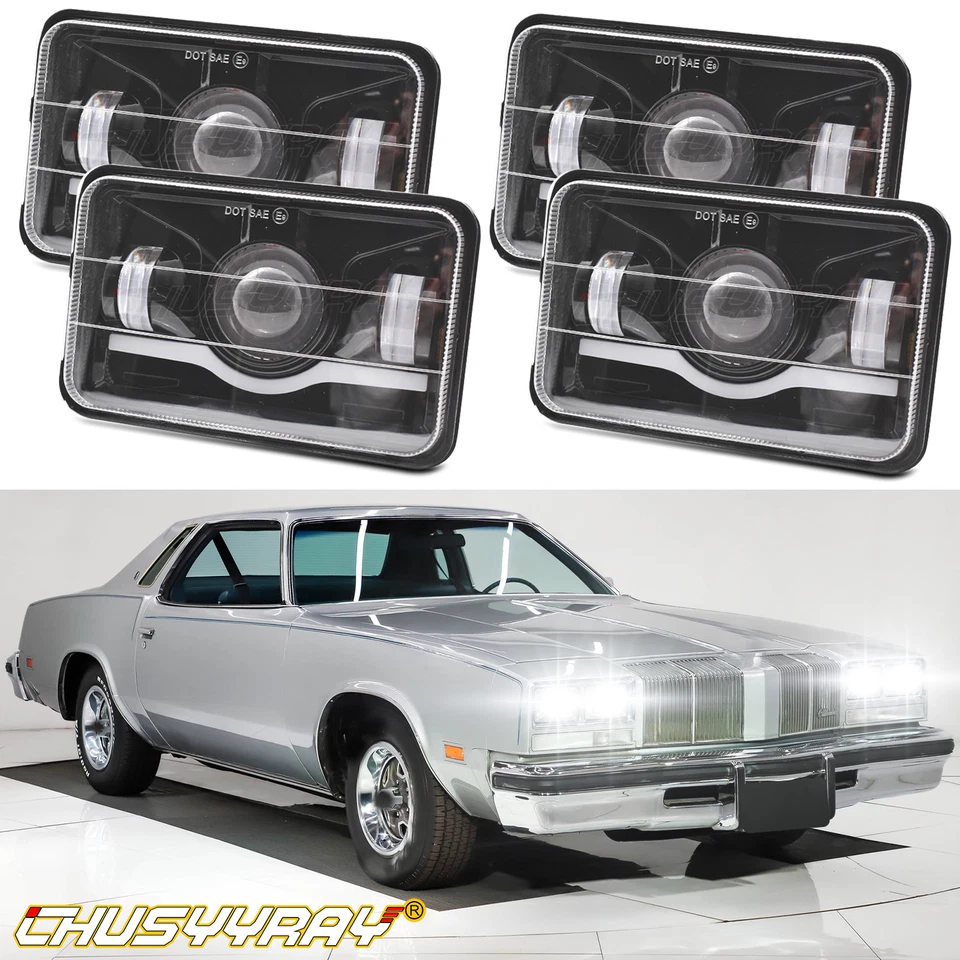 Faros LED de haz alto/bajo de 4 piezas para Oldsmobile Cutlass Supreme 1976-1988 Foto 1 de 4